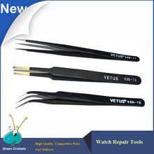 Free Shipping 3pcs/Set Black Acrylic Watch Repair esd antistatic Tweezers set,Watch screws Picking Tool Tweezers 2024 - buy cheap