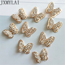 10 piezas 15mm * 18mm aleación de Metal KC oro Cristal Diamantes de imitación mariposa conectores encanto DIY joyería 2024 - compra barato