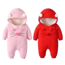 Baby boys girls New born Winter Hooded Rompers Thick Cotton Outfit Newborn Jumpsuit Children Costume toddler romper 2024 - buy cheap