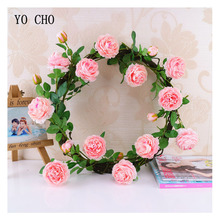 YO CHO Artificial Flowers Peonies Silk Flower White Pink Yellow Peony Bouquet Wedding Garden Decoration Artificial Rose 3 Heads 2024 - buy cheap