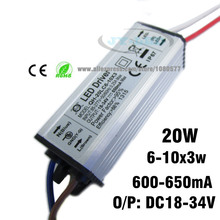 5pcs 6-10x3w 650mA 20W LED Driver DC18-34v Power Supply Waterproof IP67 Constant Current Driver For FloodLight 2024 - buy cheap
