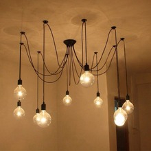 LukLoy-luces colgantes Vintage, múltiples Edison, DIY, cordones ajustables, lámpara colgante de luz de araña para techo, iluminación Industrial 2024 - compra barato