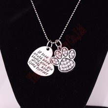 If love could have saved you,you would have lived forever heart charm Crystals Dog Cat Hand Stamped Loss of Pet Memorial Jewelry 2024 - buy cheap