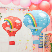 1 pcs/lot  12'' Rainbow Hot Air Balloon Paper Lantern Birthday Party Wedding Decor Colour 2024 - buy cheap