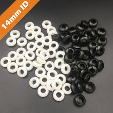 60pcs 14mm Inner Diameter Black White Dual Side Open Hole Plug Cable Wiring Rubber Protector Ring Seal Grommet Gasket 2024 - buy cheap