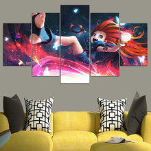 Pintura en lienzo HD para sala de estar, 5 piezas, videojuego, Legends League, Zoe, cartel de decoración para el hogar 2024 - compra barato