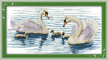 Conjunto de punto de cruz de algodón con dos Swan blanco, bordado de animales, bordado, punto de cruz, 11CT, 14CT, hecho a mano 2024 - compra barato