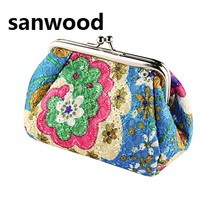 2015 Women Fashion Cute Chic Embroidered Case Wallet Card Keys Pouch Coin Purse 6O31 2024 - buy cheap