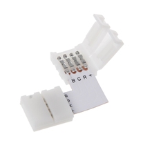 Conector de led 4 pinos formato l canto divisor rápido ângulo reto 10mm 5050 rgb luz de tira de led 2024 - compre barato