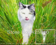 Custom Fine Art Pet Portrait Cat Hand Painted Oil Painting on Canvas Traditional Animal Art hight Quality 2024 - buy cheap