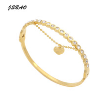 JSBAO Fashion Top Quality Brand Jewelry Overlay Cubic Zirconia Tennis Stainless Steel Bracelet Women Luxury 2024 - buy cheap
