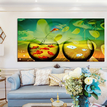 Pósteres e impresiones artísticos modernos para sala de estar, cuadro sobre lienzo para pared, pez dorado para saltar, imágenes decorativas, decoración del hogar, sin marco 2024 - compra barato