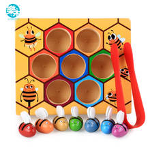 Logwood baby wooden Novelty & Gag Toys Beehive game learning Education toy Bee table game Children gifts 2024 - buy cheap