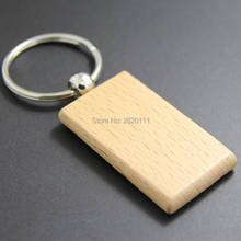 Wholesale 10pcs Blank Rectangle Wooden Key Chain DIY Promotion Customized Key Tags Promotional Gifts - Free Shipping 2024 - buy cheap