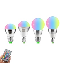 E27 RGB LED Light Bulb With Remote Control LED Lamp Smart Bulb AC 85V-265V LED Bulbs Colorful Night lighting for Party Decor 2024 - buy cheap