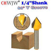 Roteador de haste 60 graus em v de 1 peça, 1/4 ", w x 1/4" h-1/2 ", shank-chwjw 14993q 2024 - compre barato