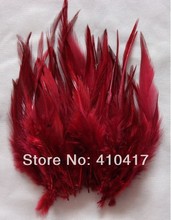 500pcs/lot Wine Red Rooster/Chicken Saddle Feathers 4-6inches/10-15cm Wholesale Free Shipping 2024 - buy cheap