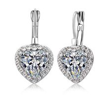 Big Promotion Heart Cubic Zirconia Pendant Earrings 925 Sterling Silver Fashion Wedding Jewelry Gift Free Shippping 2024 - buy cheap