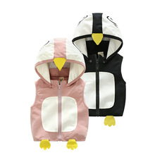 Autumn spring kids warm vest boy girl Lovely Cartoon 3D Duck Animal Sleeveless Hooded cap baby toddler fashion sport clothing 2024 - buy cheap