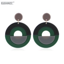 Elegance Vintage Green Earring Big Round Studs Retro Statement Stitching Earrings for Women Party Jewelry Wholesale 2024 - buy cheap