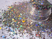 Silver Holographic Glitter SOLVENT RESISTANT for Glitter Nail Art, Glitter Nail Polish & Glitter Crafts 2024 - buy cheap