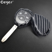 Ceyes Car Accessories Carbon Fiber Protective Key Cover Styling Case For Toyota Corolla Hilux Vitz Rav4 Camry Crown Auto Shell 2024 - buy cheap