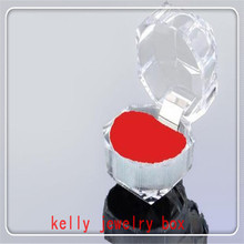 Caixa de anel transparente em cristal acrílico 20 pol., caixa vermelha para joias, presente para joias, brincos/caixa de embalagem de anel 2024 - compre barato