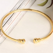 Гладкий Простой браслет, желтый золотистый Женский Браслет-манжета диаметром 58 мм 2024 - купить недорого