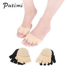 PUTIMI-calcetines de Dedo del pie para pedicura, almohadillas delanteras para los pies, almohadilla para los pies, calcetín ortopédico de algodón, herramienta de protección para el cuidado del pie, 2 uds. = 1 par 2024 - compra barato