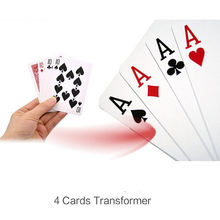 4 Cards Transformer Magic Tricks 10 To A Card Magic Props 10 Change A Magic Sets Close Up Street Card Props 2024 - buy cheap