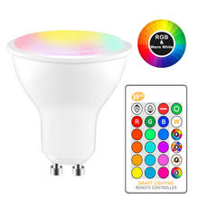 GU10 RGB LED Bulb 8W IR Remote Control AC 85-265V Atmosphere Lighting 16 Color Changeable Decorative Lights Warm white 2024 - buy cheap