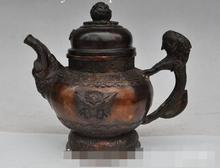 S00588-estatua de bestia de elefante Garuda de bronce chino, jarra de té y vino amarillo, de 7 pulgadas 2024 - compra barato