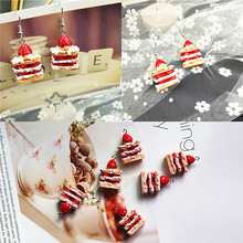 10pcs/lot Strawberry Cake Shape Charms Pendants for DIY Decoration Bracelets Necklace Earring Key Chain Jewelry Making 2024 - buy cheap