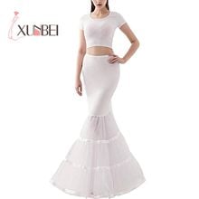 2 Hoops White Mermaid Wedding Petticoats Tulle Underskirt Crinoline Long Petticoats For Wedding Bridal Wedding Accessories 2024 - buy cheap