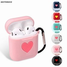 1PC Earphone Case For Apple Airpods strap Lovely heart Soft Silicone headphone Case Earphone accessories Protective 2024 - buy cheap