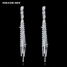 TOUCHEART rhinestone crystal tassel earrings for women Silver color stud long earrings fashion jewelry bridal brincos SER150105 2024 - buy cheap