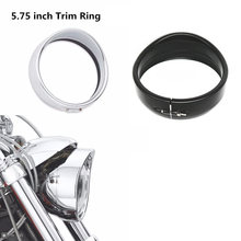 Free shipping! 5.75 inch Black/Chrome Visor Style Headlamp Trim Ring 69735-05 for  Street Bob/Dyna Super Glide/ Street 750 2024 - buy cheap