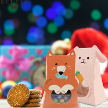 5pcs Cartoon Rabbit Cat Dog Candy Box Chocolate Cookie Gift Box Window Packing Box Kids Favor Baby Shower Birthday Party Supply 2024 - buy cheap