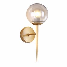 Modern Glass Ball Wall Lamp Sconce Led decor Bedroom bedside Wall light Nordic metal Foyer Living Room Corridor Light Fixtures 2024 - buy cheap