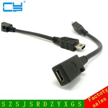 10cm micro usb Female to mini usb male 5p Extension Adapter cord Connectors Cable for mobile phone tablet mp4 Etc 2024 - buy cheap