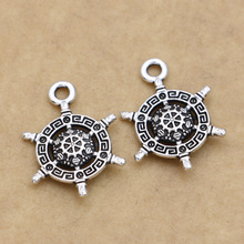 JAKONGO Antique Silver Plated Rudder Charms Pendants Jewelry Findings Accessories Making fit Bracelet DIY 19x13mm 2024 - buy cheap