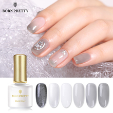 BORN PRETTY Transparent Gray Nail Gel Polish 6ml Semi Jelly Grey Soak Off UV Gel varnish Nail Art Base Gel Varnish 2024 - buy cheap