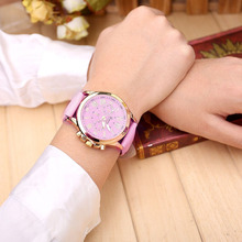 2018 Geneva Top Brand Watches Women Casual Roman Numeral Watch For Men Women PU Leather Band Quartz Wrist Watch relogio Clock 2024 - buy cheap