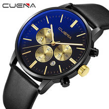 CUENA Fashion Mens Watches Watch Leather Waterproof Man Quartz Wristwatches Relogio Masculino Top Brand Luxury Business 6813 2024 - buy cheap
