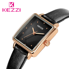Женские кожаные часы Kezzi, Элегантные повседневные кварцевые часы золотого цвета в ретро-стиле 2024 - купить недорого