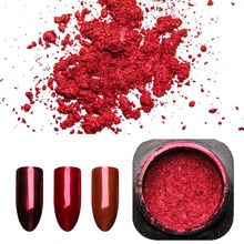 1 caixa de espelho vermelho prego glitter pó manicure arte do prego poeira cromo pigmento decoração da arte do prego acessório sf3036 2024 - compre barato