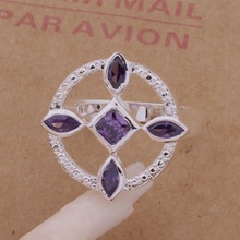 925 Sterling Silver Ring Fashion Jewerly Ring Women&Men Five purple inlaid stone /dwlamnsa fmhaodoa AR154 2024 - buy cheap