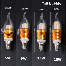 Led E27/E14 Candle LED Bulb Light 7w 9w 12w LED Lamp 220V 240V Golden Silver Cool Warm White Ampoule Lampara Candela 2024 - buy cheap