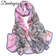 DANKEYISI Women Natural Silk Scarf Female Long Shawl Pure Silk Scarves Wraps Print Plus Size Shawls Neck Scarf Beach Cover-ups 2024 - buy cheap