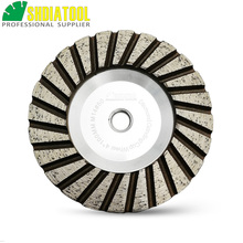 SHDIATOOL 1pc Dia 100mm Aluminum Based Grinding Cup Wheel M14 or 5/8-11 Thread 4inch Diamond Grinding Disc Lower Noise 2024 - compre barato